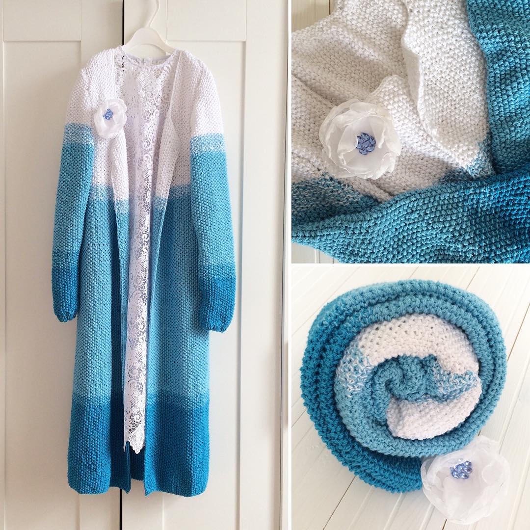 knitted cardigan from alize diva yarn